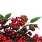 18" Red Berries & Two-Tone Green Leaves Artificial Wreath, Unlit